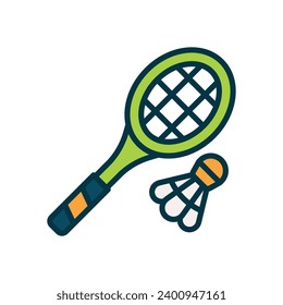 icono de badminton. icono de color relleno vectorial para tu sitio web, móvil, presentación y diseño de logotipo.