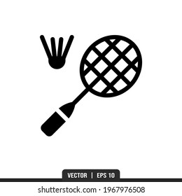 Badminton icon vector, illustration logo template in trendy style. Suitable for many purposes.
