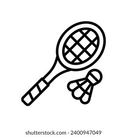 icono de badminton. icono de línea vectorial para tu sitio web, móvil, presentación y diseño de logotipo.