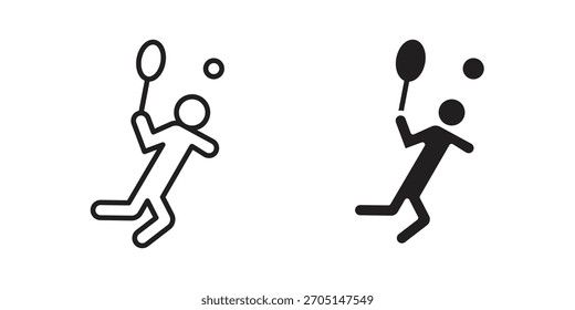 Badminton icon vector modern flat and stroke designs