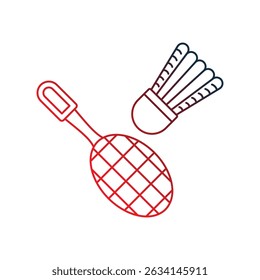 Icono de bádminton con fondo blanco Vector Ilustración de stock