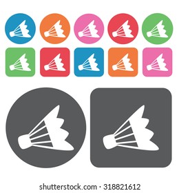 badminton icons set. Vector Illustration eps10.