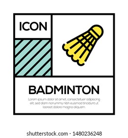 BADMINTON AND ILLUSTRATION ICON CONCEPT