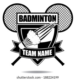 Badminton insignia badge icon symbol  EPS 10 vector, grouped for easy editing. No open shapes or paths.