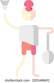 badminton isolated design element stock illustration. Vector on a white background