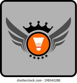  badminton label design. vector illustration