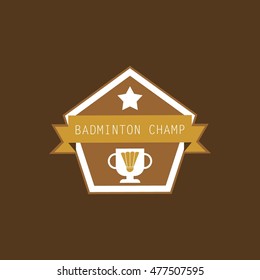 Badminton labels, emblem, logo and icons set.. Vector Illustration