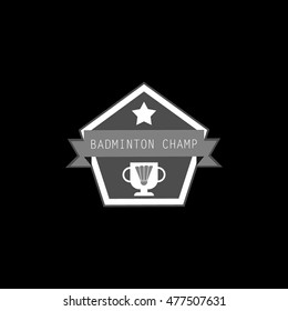Badminton labels, emblem, logo and icons set.. Vector Illustration