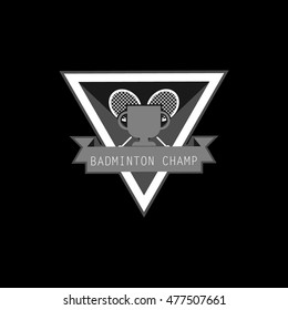 Badminton labels, emblem, logo and icons set.. Vector Illustration