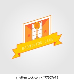 Badminton labels, emblem, logo and icons set.. Vector Illustration