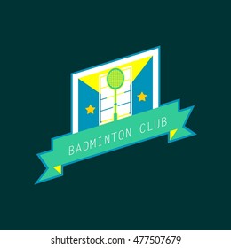 Badminton labels, emblem, logo and icons set.. Vector Illustration