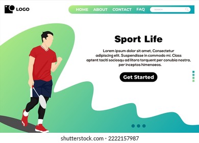 Badminton landing page design vector