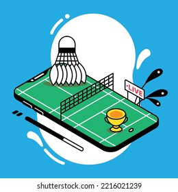 Aplicación móvil de streaming en vivo de Badminton