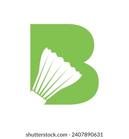 Badminton Logo combine with letter B vector template