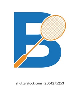  Badminton Logo combine with letter B vector template