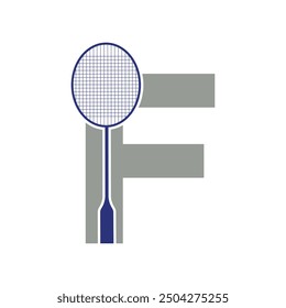  Badminton Logo combine with letter F vector template