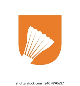 Badminton Logo combine with letter U vector template