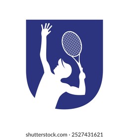 Badminton Logo combine with letter U vector template