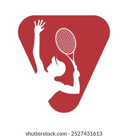 Badminton Logo combine with letter V vector template