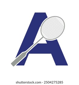  Badminton Logo combine with letter A vector template