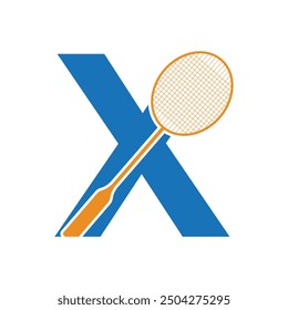  Badminton Logo combine with letter X vector template