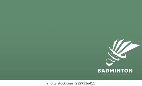 Badminton logo with copy space on green background badminton court indoor badminton sports wallpaper ,  illustration Vector EPS 10