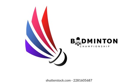 Badminton Logo , badminton court indoor , Simple flat design style  ,Illustrations for use in online sporting events ,  illustration Vector EPS 10