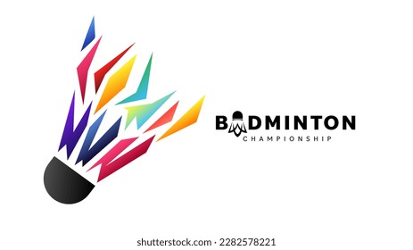 Badminton Logo , badminton court indoor , Simple flat design style  ,Illustrations for use in online sporting events ,  illustration Vector EPS 10