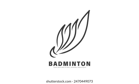 Diseño del logotipo de Badminton, logotipo del ícono. Vector de Plantilla del logotipo del deporte de Badminton, concepto del logotipo del club deportivo, ilustración Vector EPS 10