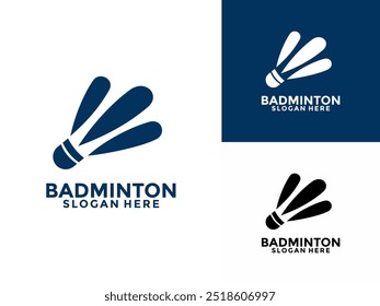 Badminton logo design icon .Badminton sport logo template vector, Sport club badminton logo with shuttlecock concept