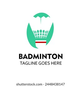 Badminton logo design isolated in white background