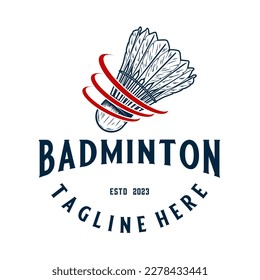 badminton logo design. perfect for team, club badminton or badminton sports tournaments