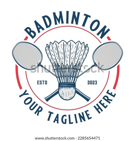 badminton logo design. perfect for team, club badminton or badminton sports tournaments