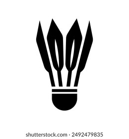 Vector DE SILUETA DE DISEÑO DE LOGOTIPO DE BÁDMINTON, IDEA DE ILUSTRACIÓN DE LOGOTIPO SIMPLE, LIMPIO Y MINIMALISTA