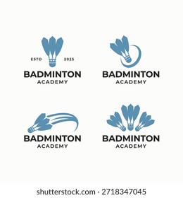 Conjunto de Plantilla de diseño de logotipo de bádminton