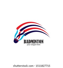 Badminton Logo Design Template Vector
