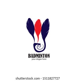 Badminton Logo Design Template Vector
