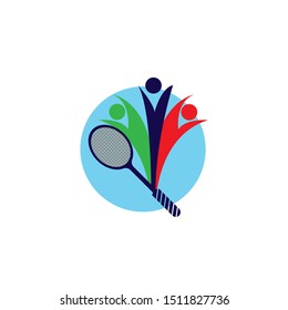 Badminton Logo Design Template Vector
