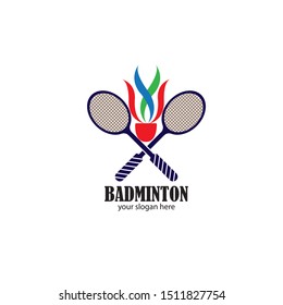 Badminton Logo Design Template Vector
