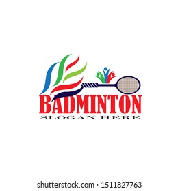 Badminton Logo Design Template Vector
