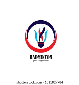 Badminton Logo Design Template Vector
