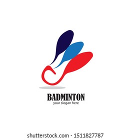 Badminton Logo Design Template Vector

