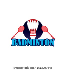 Badminton Logo Design Template Vector
