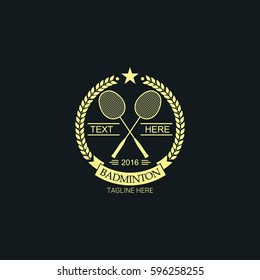 Badminton Logo Design Template. Vector Illustration