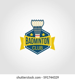 Badminton Logo Design Vector.