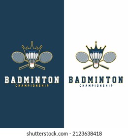 Badminton Logo Design Vector. Badminton championship icon