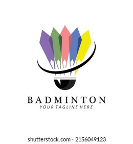 Badminton logo design, vector icon for athletics competitions