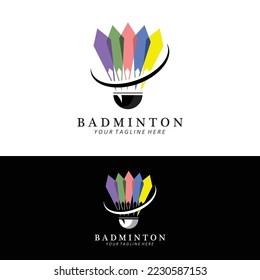 Diseño del logo de Badminton, icono vectorial para competencias atléticas