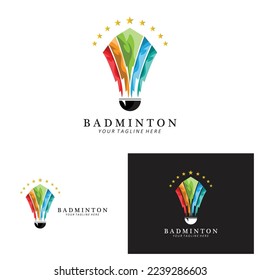 Badminton logo design, vector icon for athletics competitions