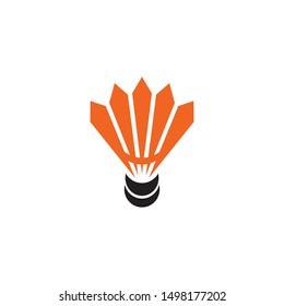 Badminton logo design vector illustration with using shuttlecock icon template